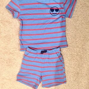 Andy & Evan Blue and Red Striped Kids Pajama Set